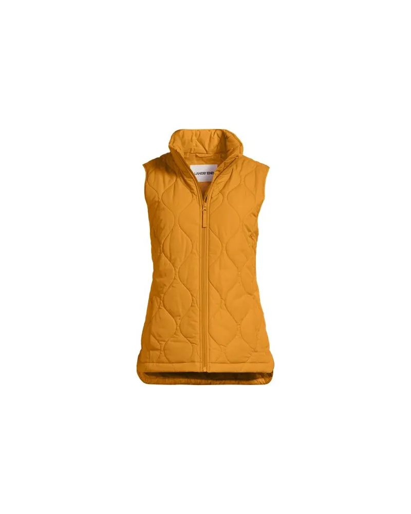 Lands' End Isolierte Steppweste FeatherFree, Damen, Größe regular, Gelb, Polyester, by Gelb