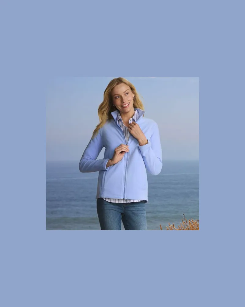 Lands' End Anyweather Fleece-Jacke, Damen, Größe:32-34 regular, Blau, Polyester, by Blau