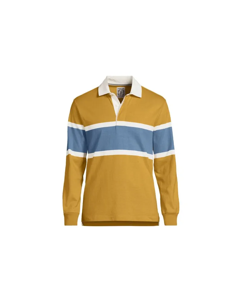 Lands' End Rugbyshirt, Classic Fit, Herren, Größe:48-50 regular, Gelb, Baumwolle, by Gelb