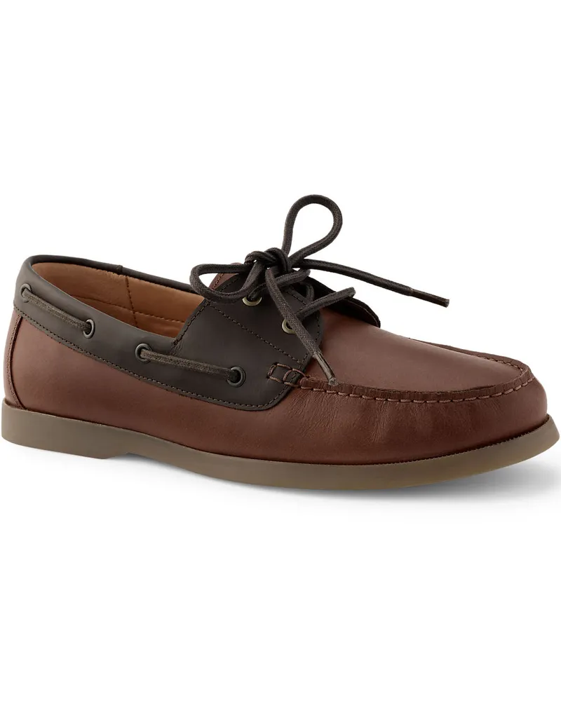 Lands' End Bootsschuhe aus Leder, Herren, Größe regular, Braun, Leder, by Braun