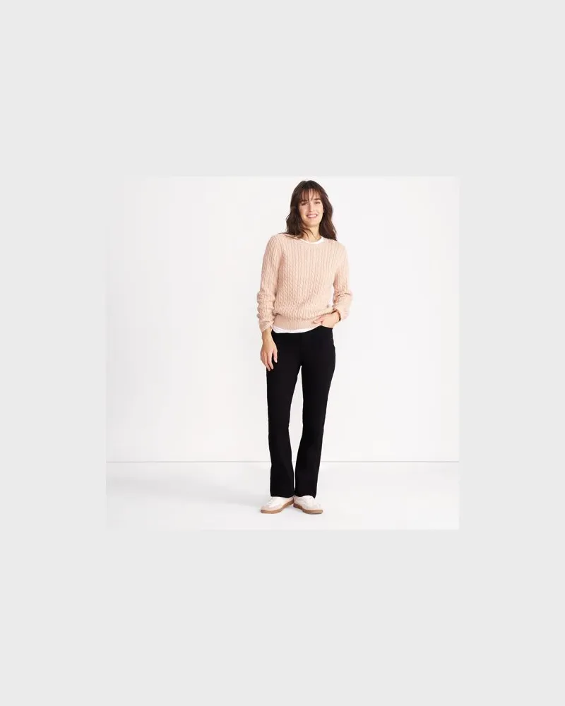 Lands' End High Waist Bootcut Denim Jeans - Schwarz, Damen, Größe regular, Schwarz, Baumwoll-Mischung/Polyester-Mischung, by Schwarz
