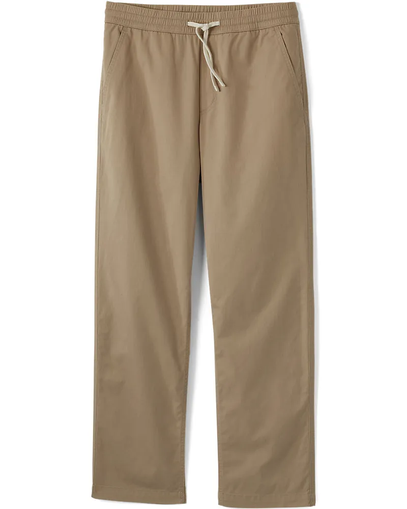 Lands' End Classic Fit Leichte Schlupfbund-Hose, Herren, Größe regular, Braun, Elasthan/Baumwoll-Mischung/Nylon-Mischung, by Braun