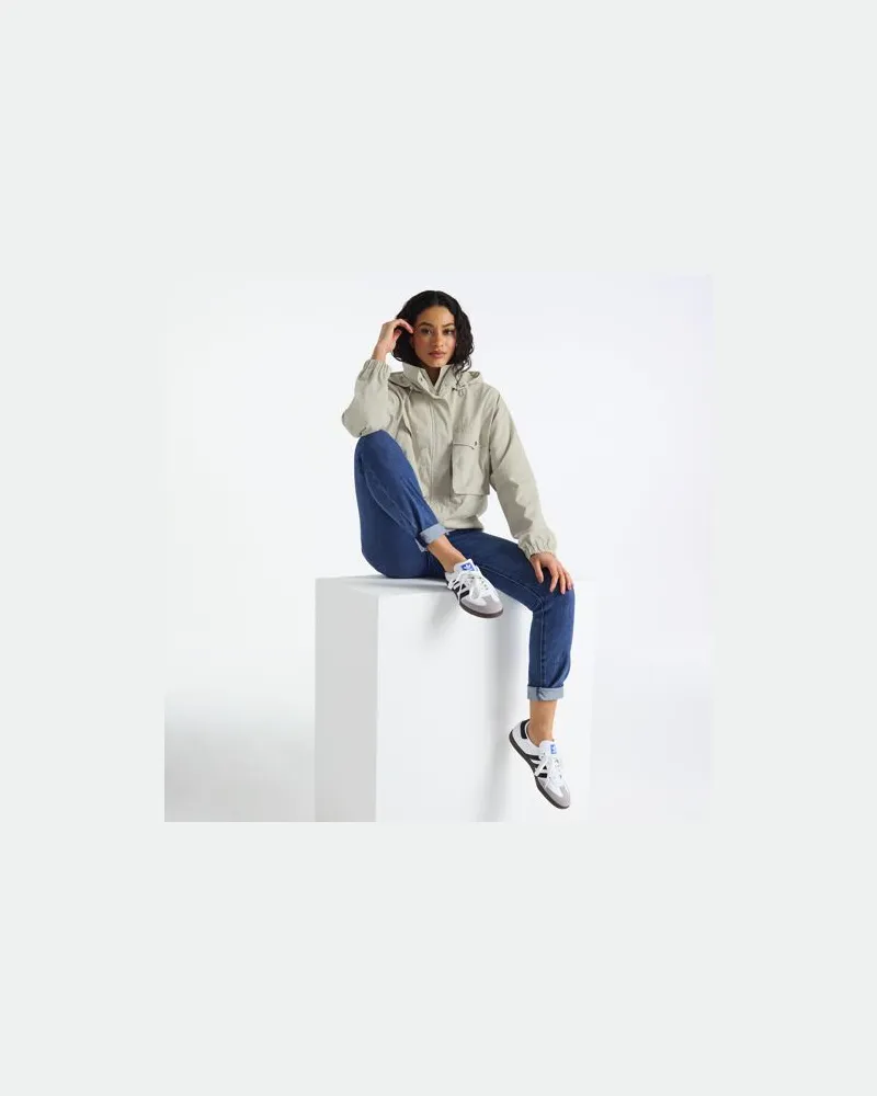 Lands' End Wasserabweisende Soft Touch Baumwoll-Jacke, Damen, Größe:44-46 regular, Beige, Baumwolle/Nylon, by Beige