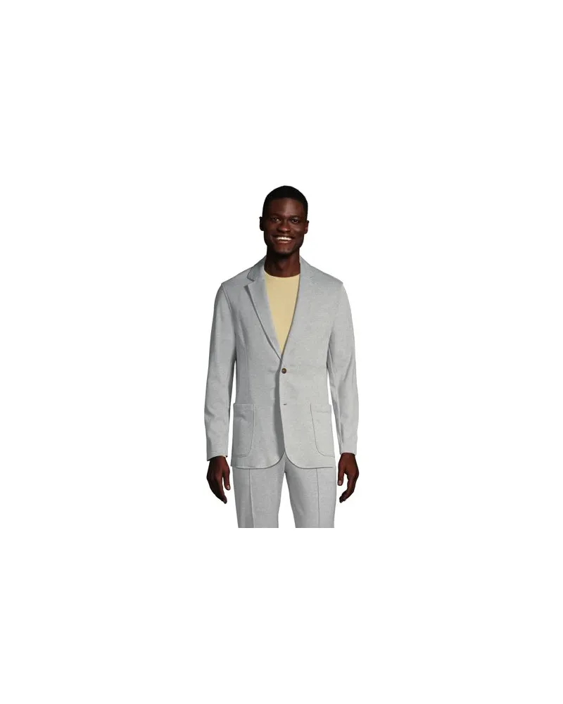 Lands' End Sakko SPORT KNIT, Herren, Größe:52-54 regular, Grau, Baumwolle, by Grau
