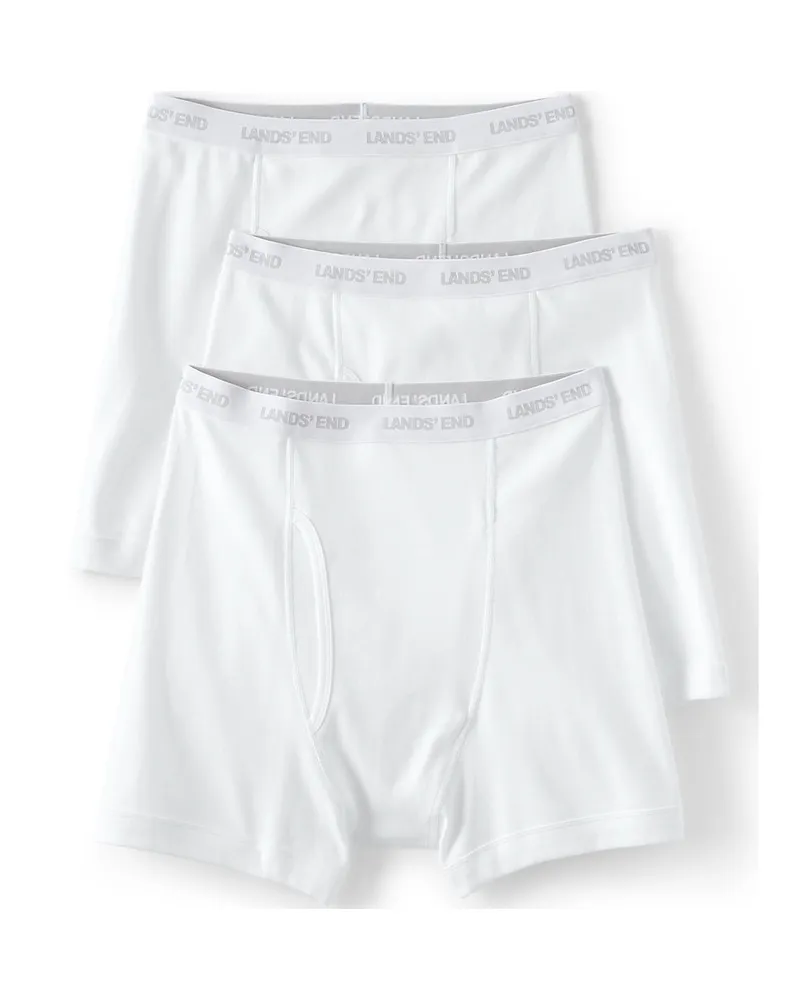 Lands' End Baumwoll-Boxershorts (3er-Set), Herren, Größe tall, Weiß, Baumwolle, by Weiß