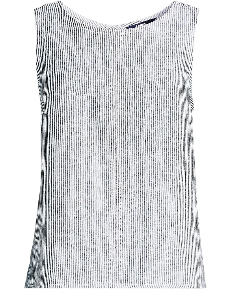 Lands' End Leinentop mit Knopfleiste am Rücken, Damen, Größe regular, Schwarz, Leinen, by Schwarz