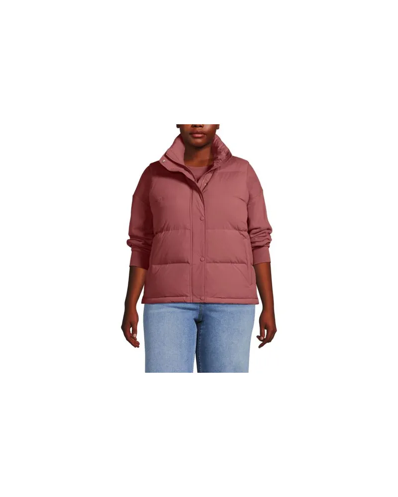 Lands' End Wasserabweisende Daunenweste, Damen, Größe plus, Rot, Nylon, by Rot