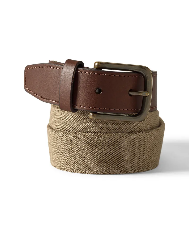 Lands' End Stretch-Gürtel, Herren, Größe regular, Beige, Gummi/Polyester-Mischung, by Beige