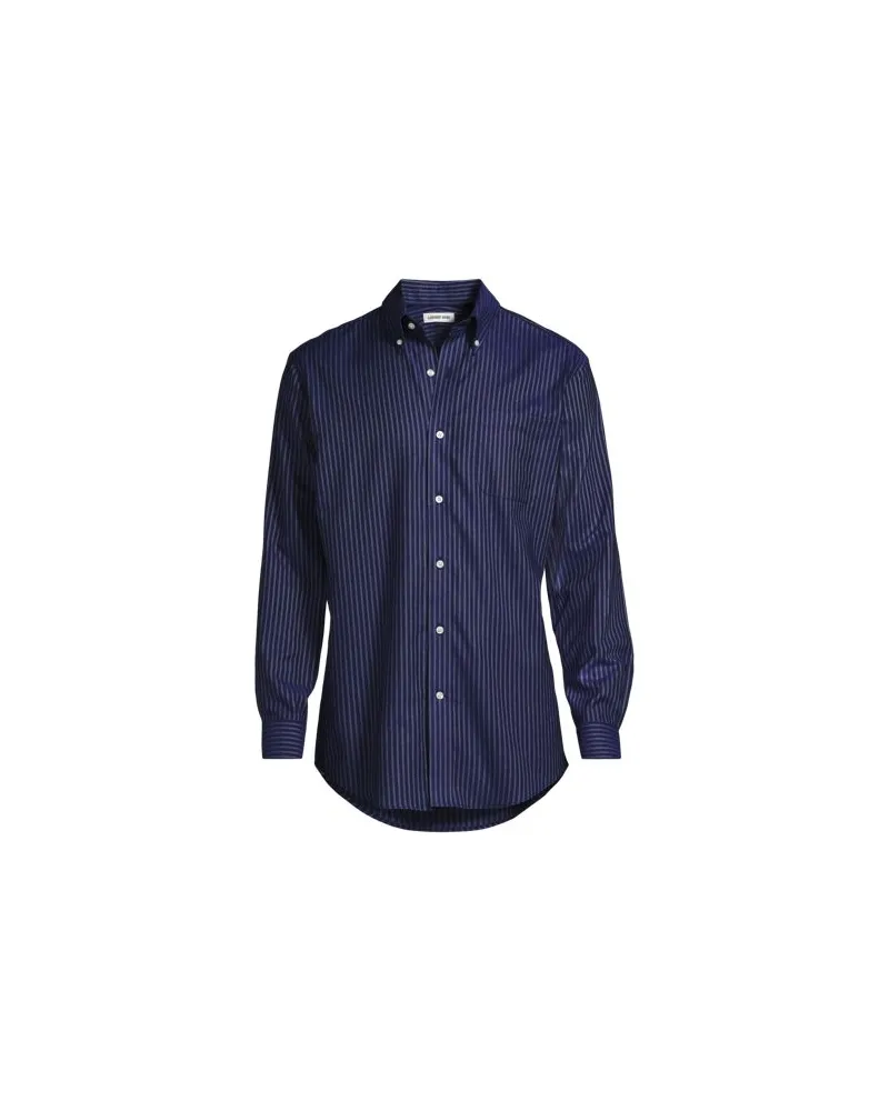 Lands' End CLASSIC FIT. Buttondown-Kragen. Oxfordhemd, Herren, Größe regular, Blau, Baumwolle, by Blau