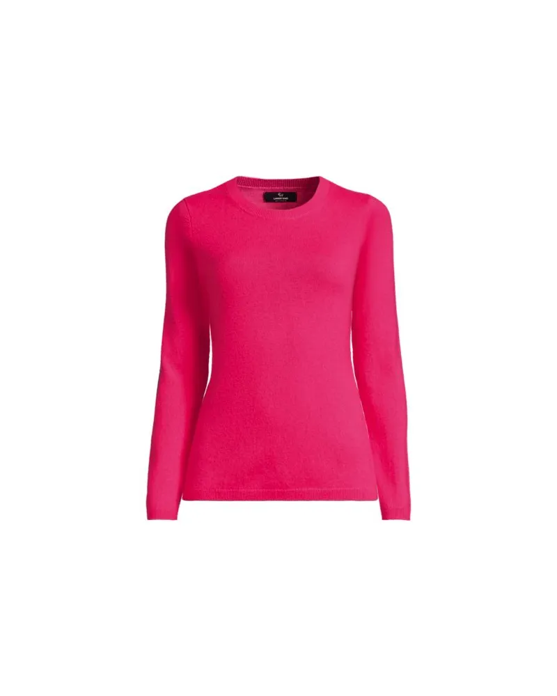 Lands' End Kaschmir-Pullover mit rundem Ausschnitt, Damen, Größe:32-34 petite, Pink, Kaschmir, by Pink