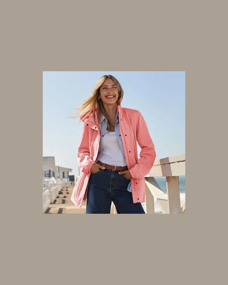 Lands' End Wasserdichte Regenjacke SQUALL mit Packfach, Damen, Größe petite, Pink, Polyester, by Pink
