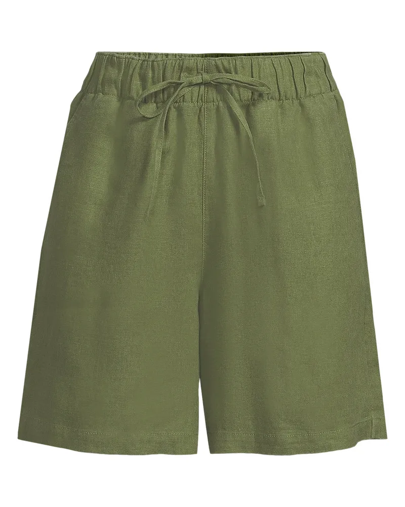 Lands' End Premium Reinleinen-Schlupfshorts, Damen, GrÃ¶ÃŸe regular, GrÃ¼n, Leinen, by Grã¼n