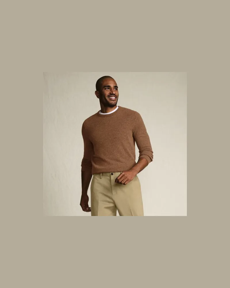 Lands' End Kaschmirpullover mit rundem Ausschnitt, Herren, Größe:52-54 regular, Braun, Kaschmir, by Braun