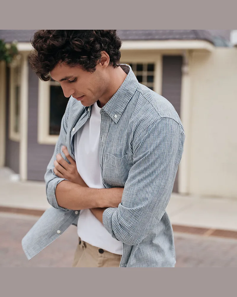 Lands' End Supima Kurzarm-Shirt mit Rundhalsausschnitt, Herren, Größe regular, Weiß, Baumwolle, by Weiß