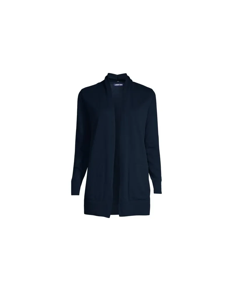 Lands' End Offener Cardigan, Damen, Größe plus, Blau, Baumwolle, by Blau