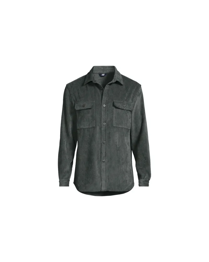 Lands' End Cord-Hemd, Herren, Größe:56-58 regular, Grau, by Grau