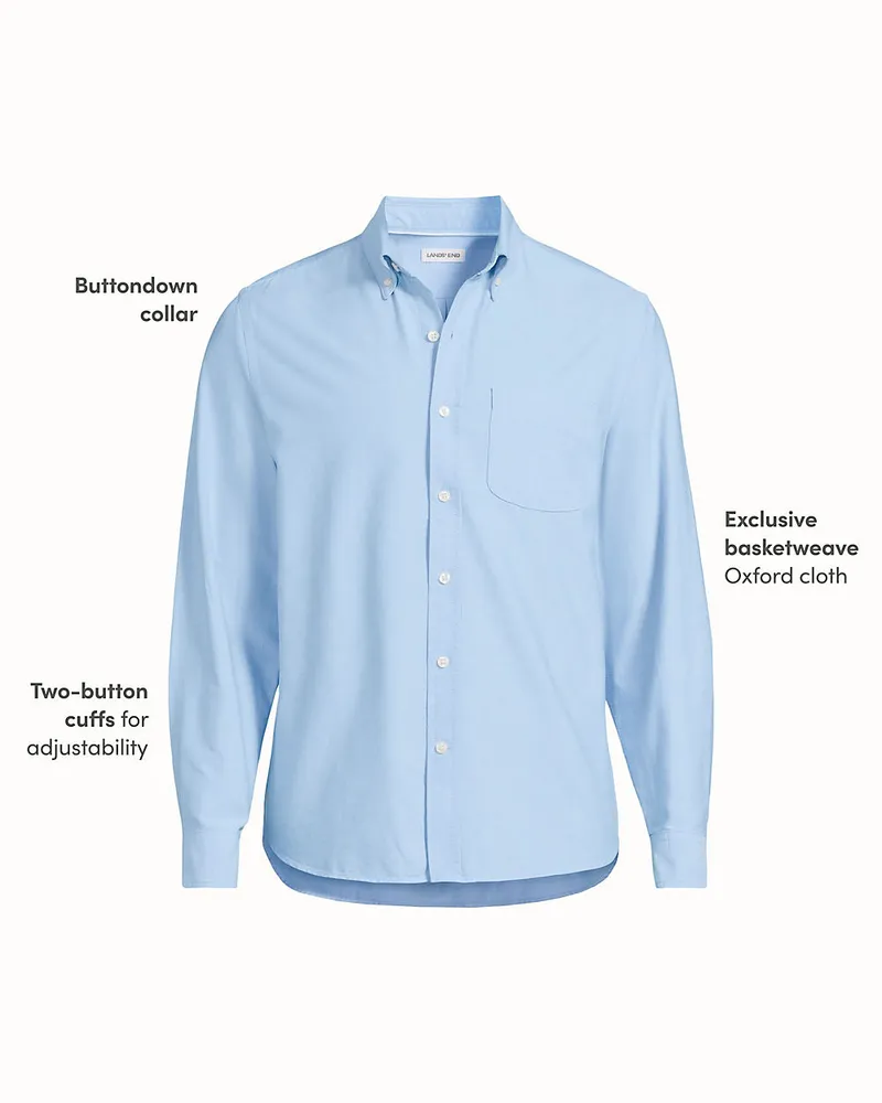 Lands' End Oxfordhemd Sail Rigger, Herren, Größe regular, Blau, Baumwolle, by Blau