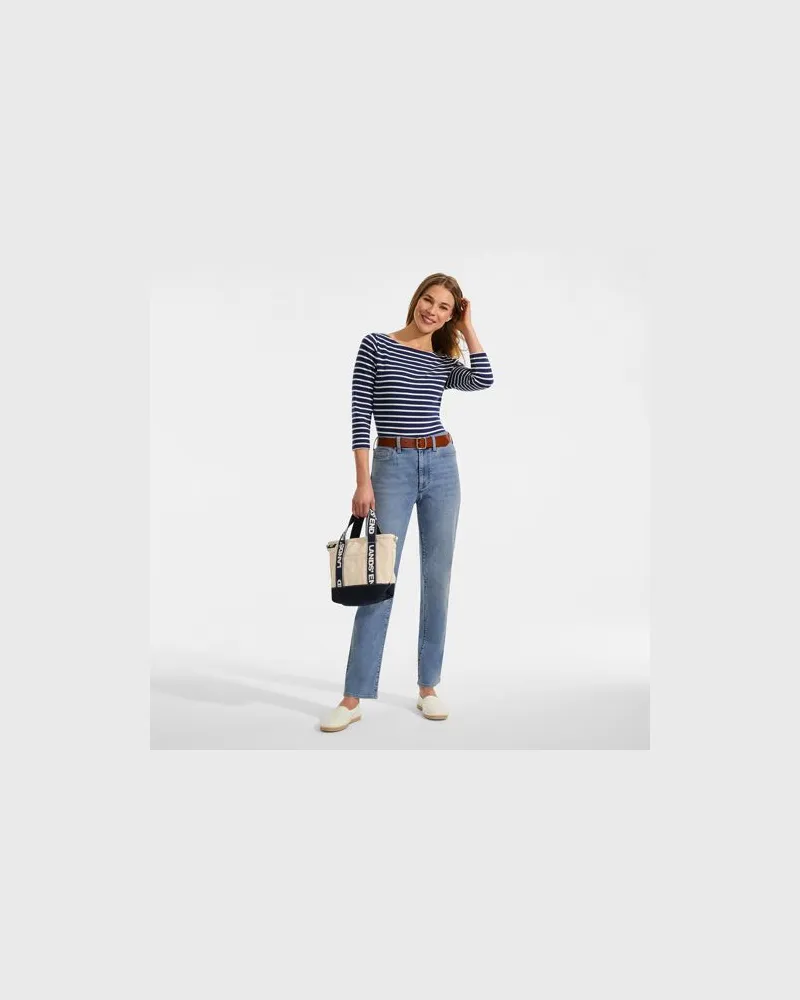 Lands' End Straight Fit Recover High Waist Jeans, Damen, Größe tall, Blau, Baumwoll-Mischung, by Blau