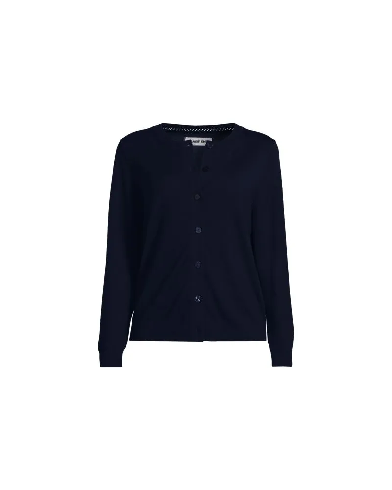 Lands' End Merino-Cardigan, Damen, Größe regular, Blau, by Blau