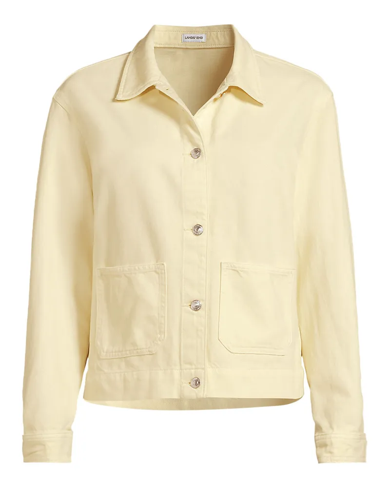 Lands' End Soft Comfort Jeansjacke im Leinenmix, Damen, Größe petite, Gelb, by Gelb