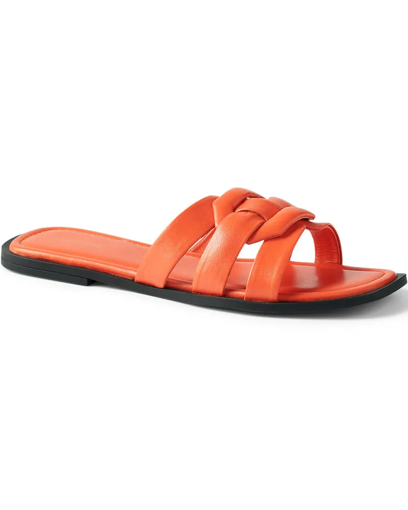 Lands' End Leder-Sandalen, Damen, Größe regular, Orange, Leder, by Orange