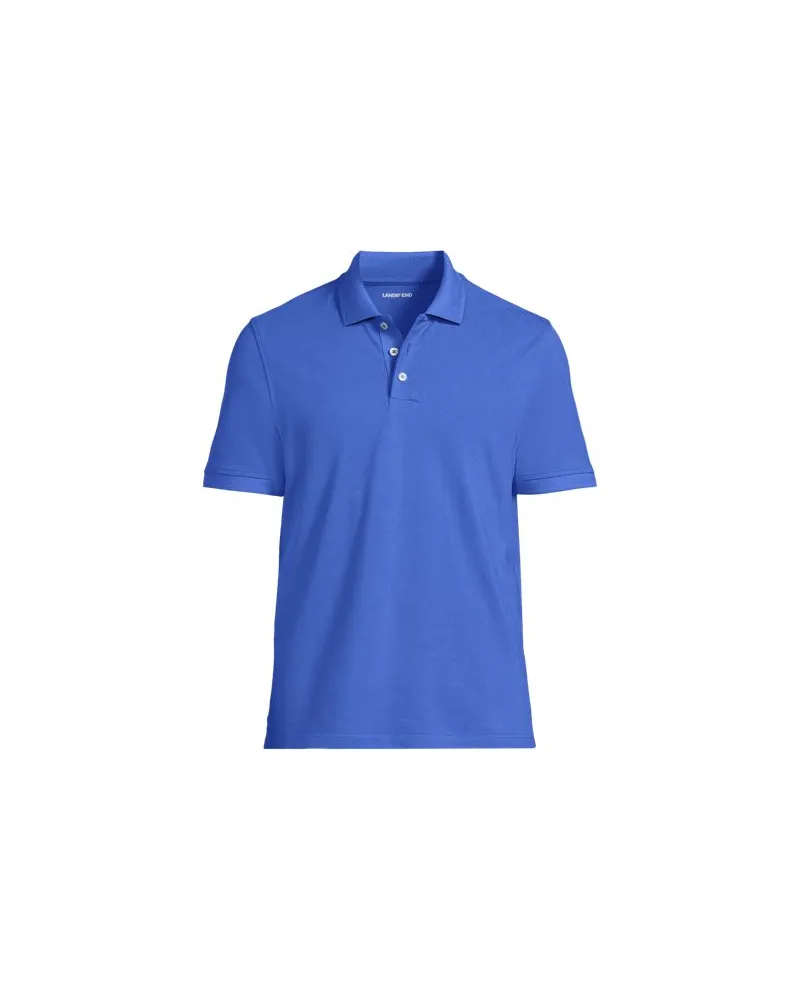 Lands' End Performance Piqué-Poloshirt, Herren, Größe tall, Blau, Baumwoll-Mischung, by Blau
