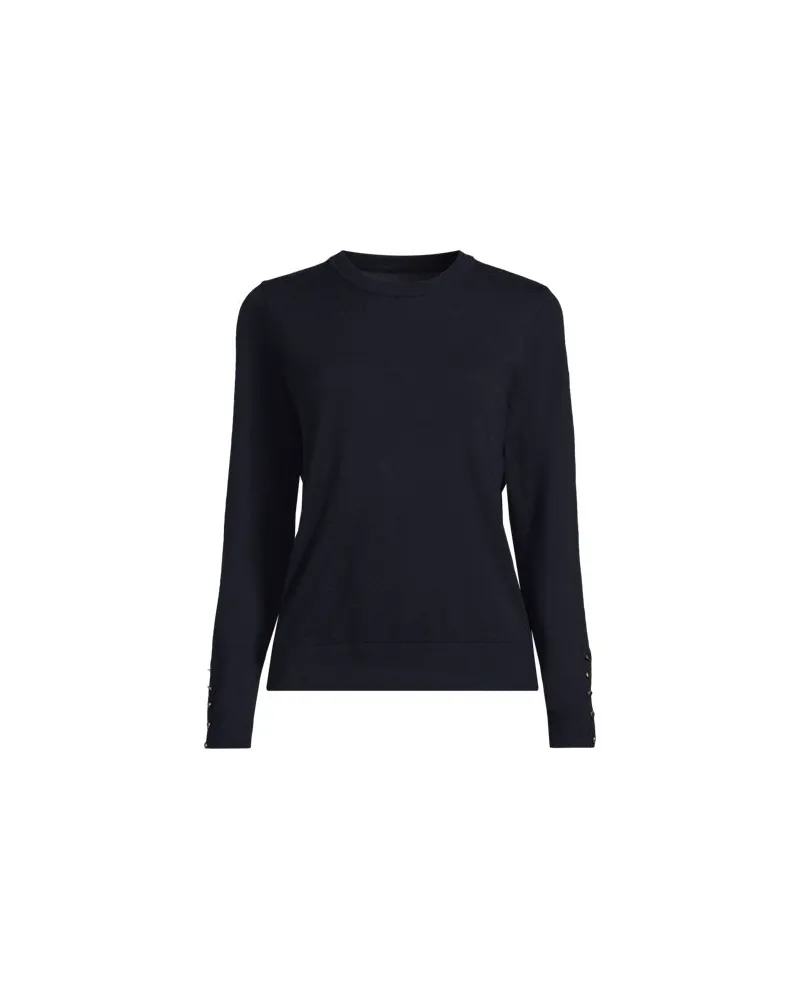 Lands' End Pullover mit Rundausschnitt Silk Touch, Damen, Größe regular, Blau, Polyester/Viskose/Polyester-Mischung, by Blau