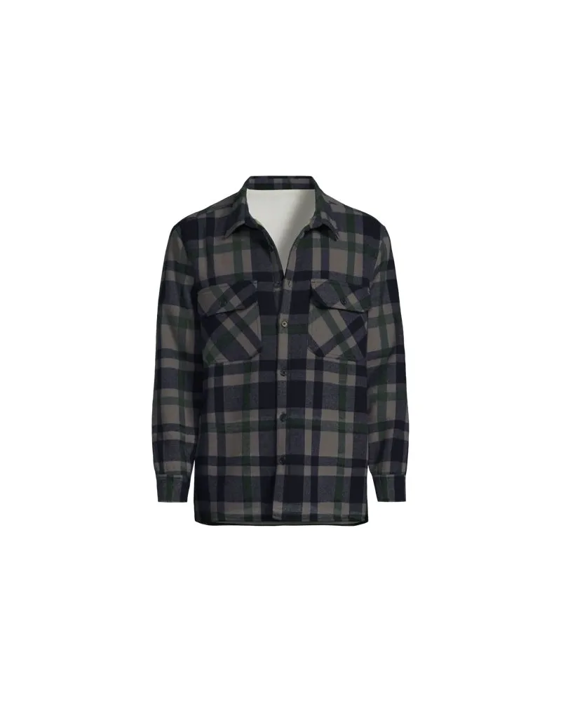 Lands' End Hemdjacke mit Teddyfutter, Herren, Größe:60 regular, Blau, Polyester, by Blau