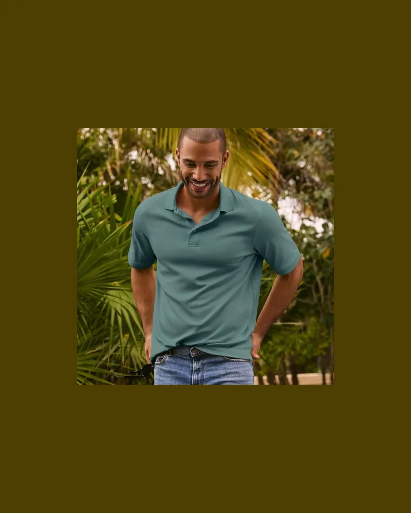 Lands' End Supima Kurzarm-Polo, Classic Fit, Herren, Größe tall, Grün, Baumwolle, by Grün