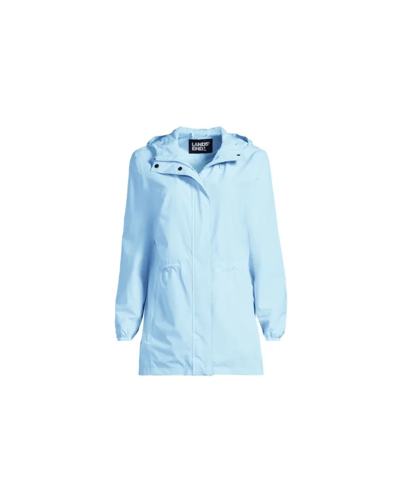 Lands' End Wasserdichte Regenjacke mit Packfach, Damen, Größe:40-42 regular, Blau, Polyester, by Blau