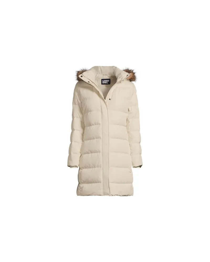 Lands' End Daunenmantel mit Kapuze, Damen, Größe plus, Weiß, Polyester, by Weiß