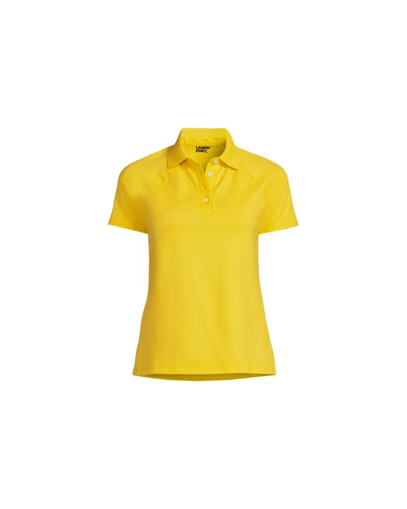 Lands' End Piqué-Poloshirt SLIM FIT mit kurzen Ärmeln, Damen, Größe:32-34 regular, Gelb, Baumwolle/Baumwoll-Mischung, by Gelb