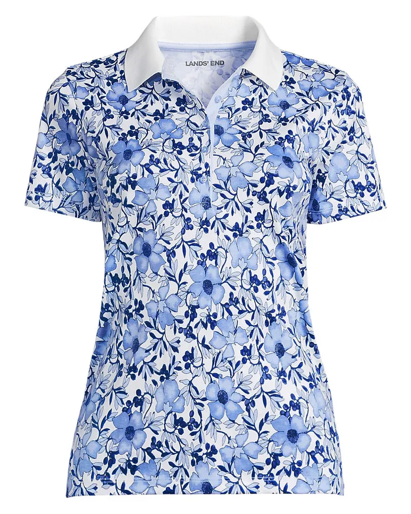 Lands' End Supima-Poloshirt, Damen, Größe plus, Blau, Baumwolle, by Blau