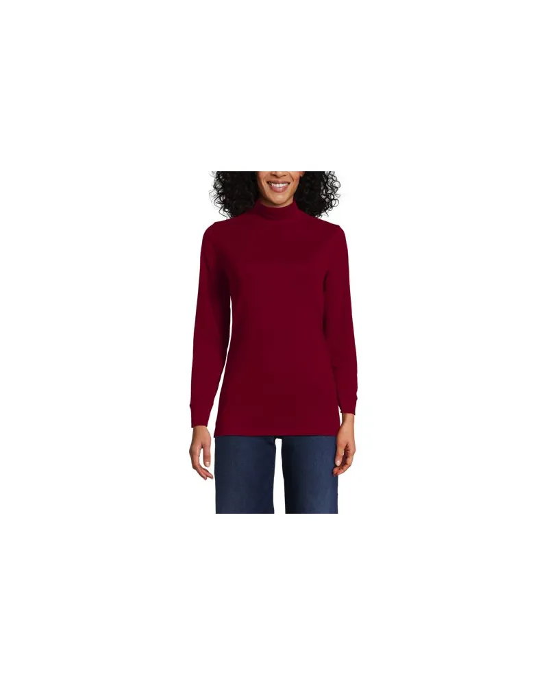 Lands' End Stehkragen-Shirt, Damen, Größe:44-46 petite, Rot, Baumwolle, by Rot