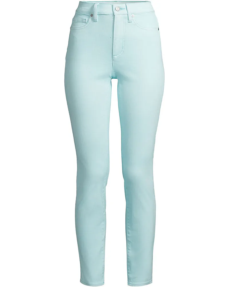 Lands' End Slim Fit Stretch-Jeans High Waist, Damen, Größe plus, Blau, Elasthan/Baumwoll-Mischung/Polyester-Mischung, by Blau