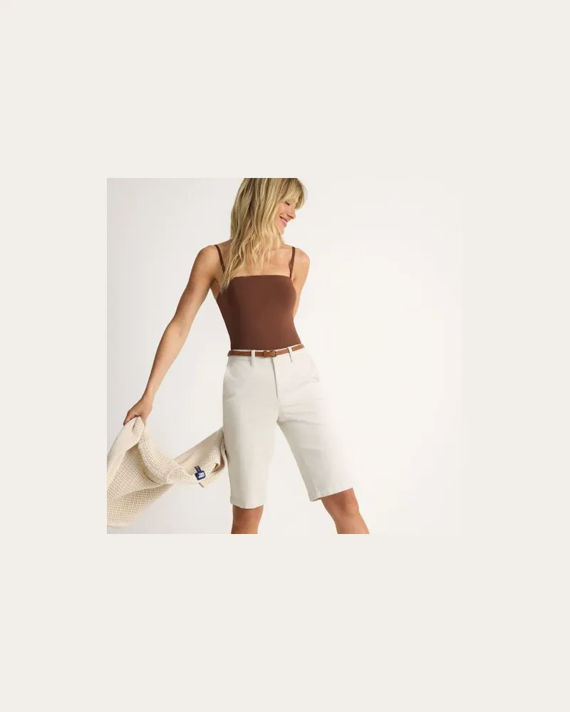 Lands' End Chino-Bermudas, Damen, Größe regular, Beige, Elasthan/Baumwoll-Mischung, by Beige