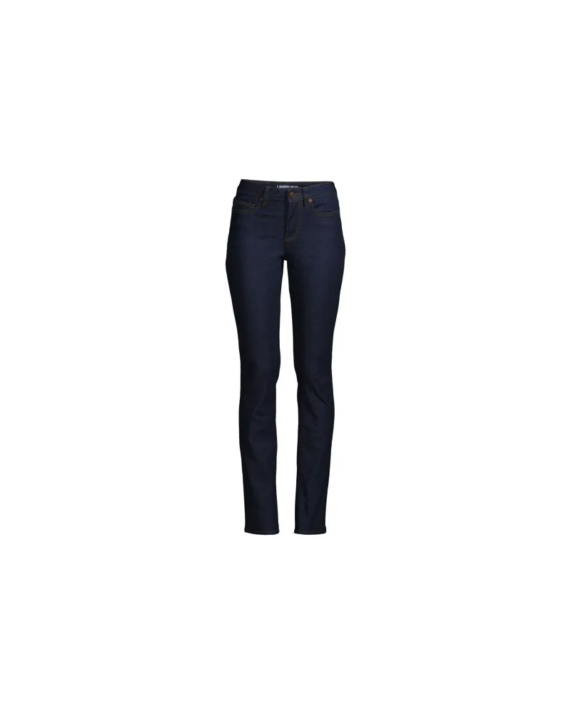 Lands' End Straight Fit Recover Jeans Mid Waist, Damen, Größe plus, Blau, Elasthan/Baumwoll-Mischung/Polyester-Mischung, by Blau
