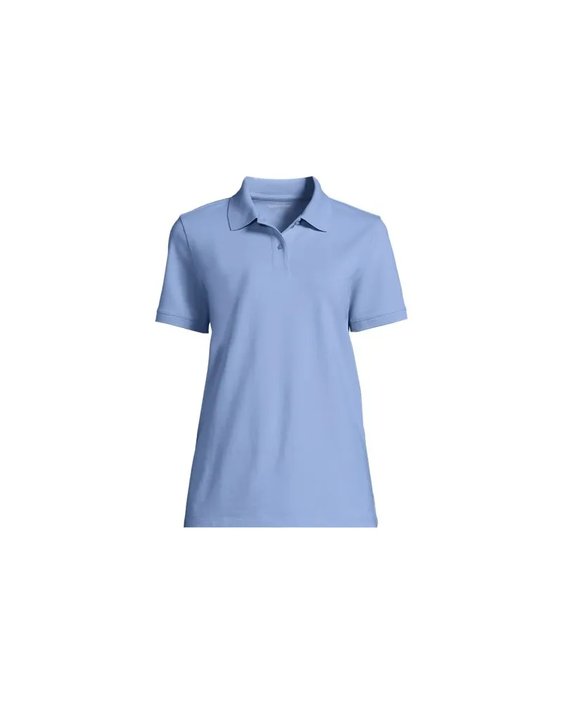 Lands' End Piqué-Poloshirt, Damen, Größe regular, Blau, Baumwoll-Mischung, by Blau
