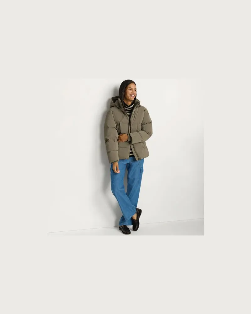 Lands' End Wasserabweisende Steppjacke, Damen, Größe:40-42 regular, Beige, Polyester, by Beige