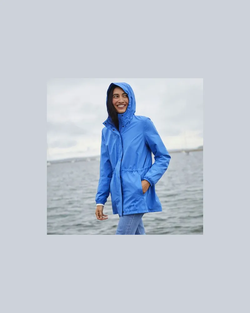 Lands' End Wasserdichte Regenjacke mit Packfach, Damen, Größe regular, Blau, Polyester, by Blau