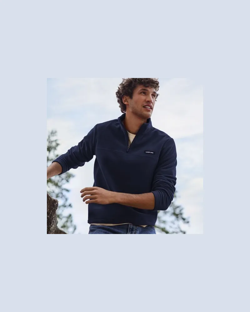 Lands' End Anyweather™ Fleece-Pullover mit Schulterpasse, Herren, Größe:60 regular, Blau, Polyester, by Blau