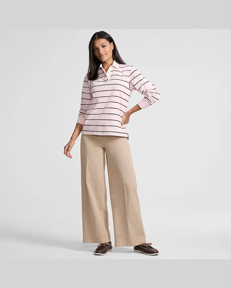 Lands' End Weite Chinos High Waist aus Lyocell-Mix, Damen, Größe petite, Braun, Baumwolle/Baumwoll-Mischung, by Braun