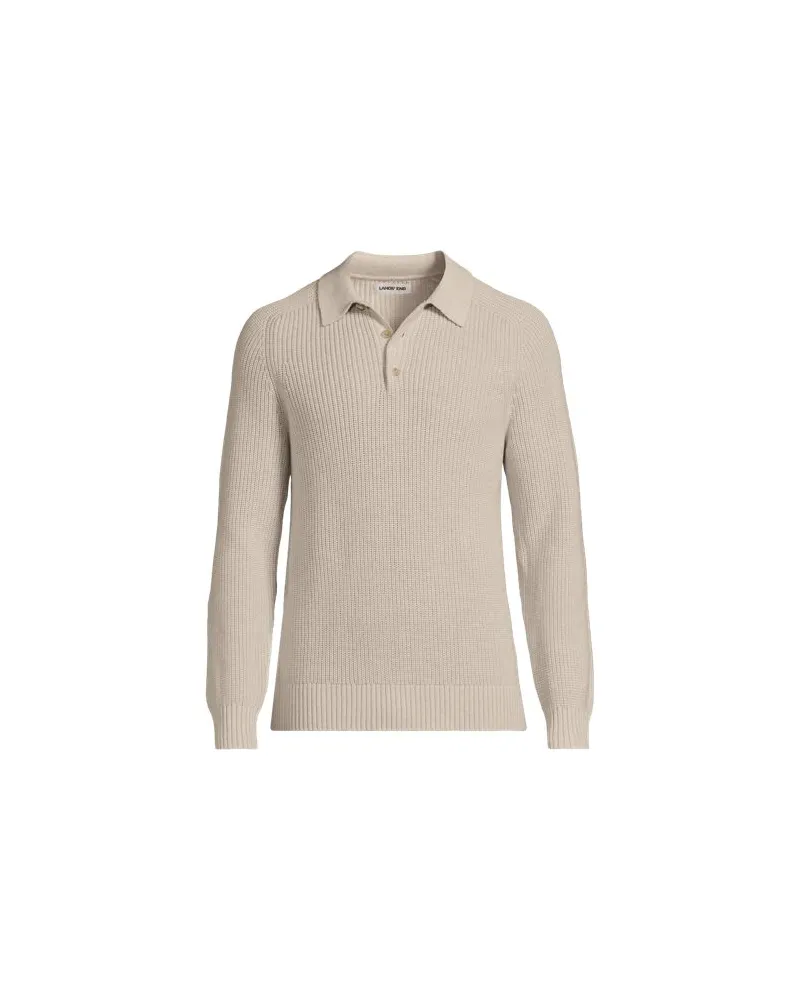 Lands' End Polopullover Drifter, Herren, Größe:60 regular, Weiß, Baumwolle, by Weiß