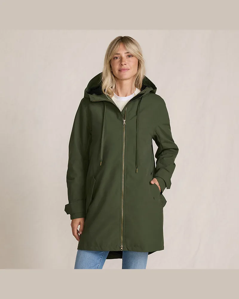 Lands' End Squall Regenjacke in A-Linie, Damen, Größe regular, Grün, Nylon, by Grün
