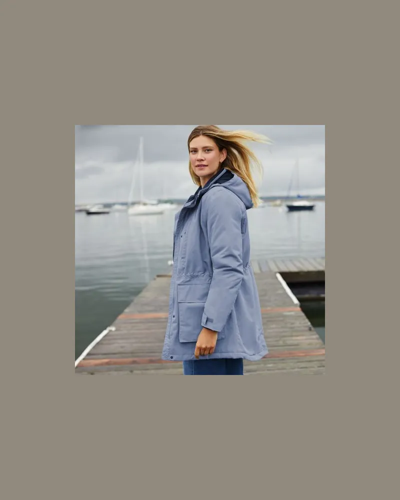 Lands' End Wasserdichter Parka SQUALL, Damen, Größe:44-46 petite, Blau, Nylon, by Blau