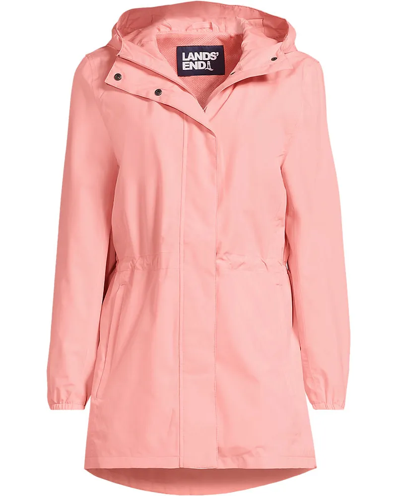 Lands' End Wasserdichte Regenjacke SQUALL mit Packfach, Damen, Größe plus, Pink, Polyester, by Pink