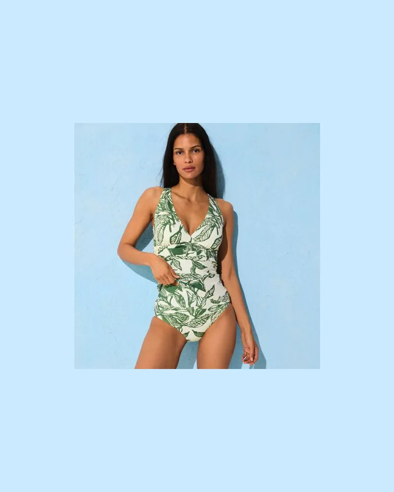 Lands' End Bikinihose zum Umschlagen, High Waist, Damen, Größe regular, Weiß, Nylon-Mischung, by Weiß