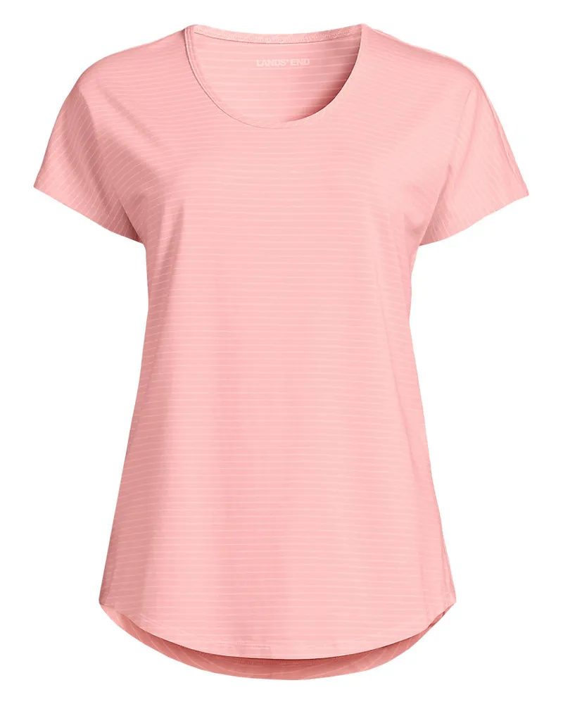 Lands' End Shirt aus Baumwolle/Modal-Mix mit Ballett-Ausschnitt, Damen, GrÃ¶ÃŸe petite, Pink, Baumwolle Modal, by Pink