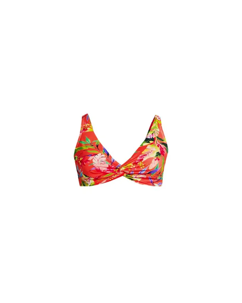 Lands' End Bikinitop mit Twist-Detail, Damen, Größe plus, Orange, Elasthan/Nylon-Mischung, by Orange