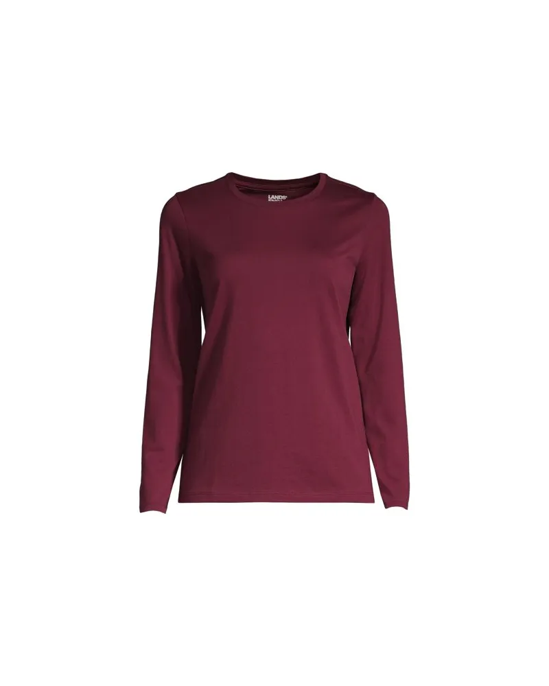 Lands' End Supima-Shirt, Langarm, Damen, Größe:32-34 regular, Rot, Baumwolle, by Rot
